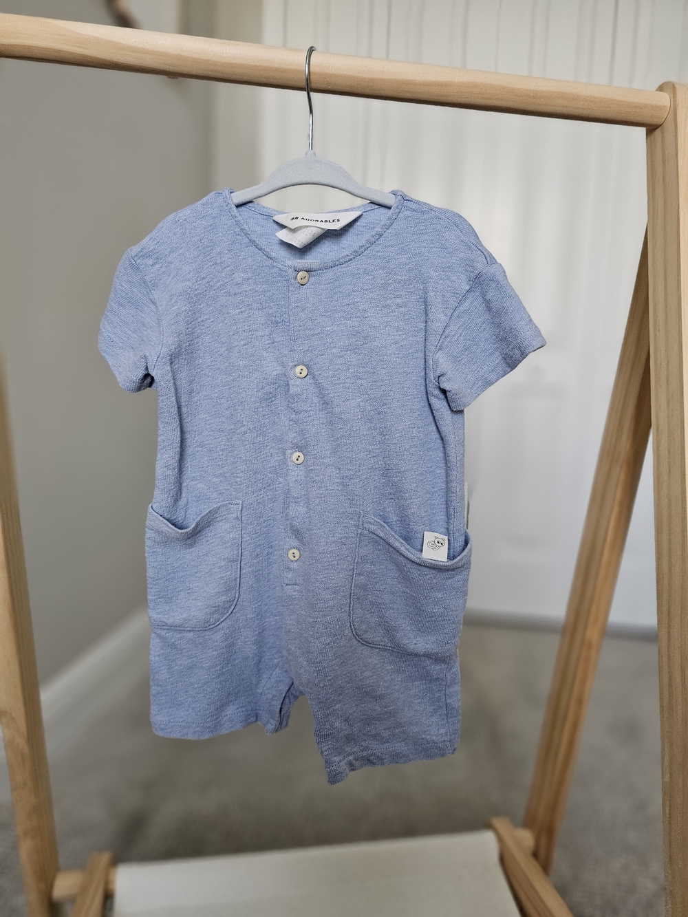 H&M Light Blue Baby One-Piece Romper